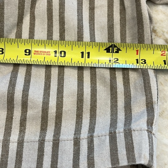 Ruff Hewn | Pleated Bermuda Shorts | Grey/Beige Stripes | Men’s 36 Wiast - Picture 6 of 11